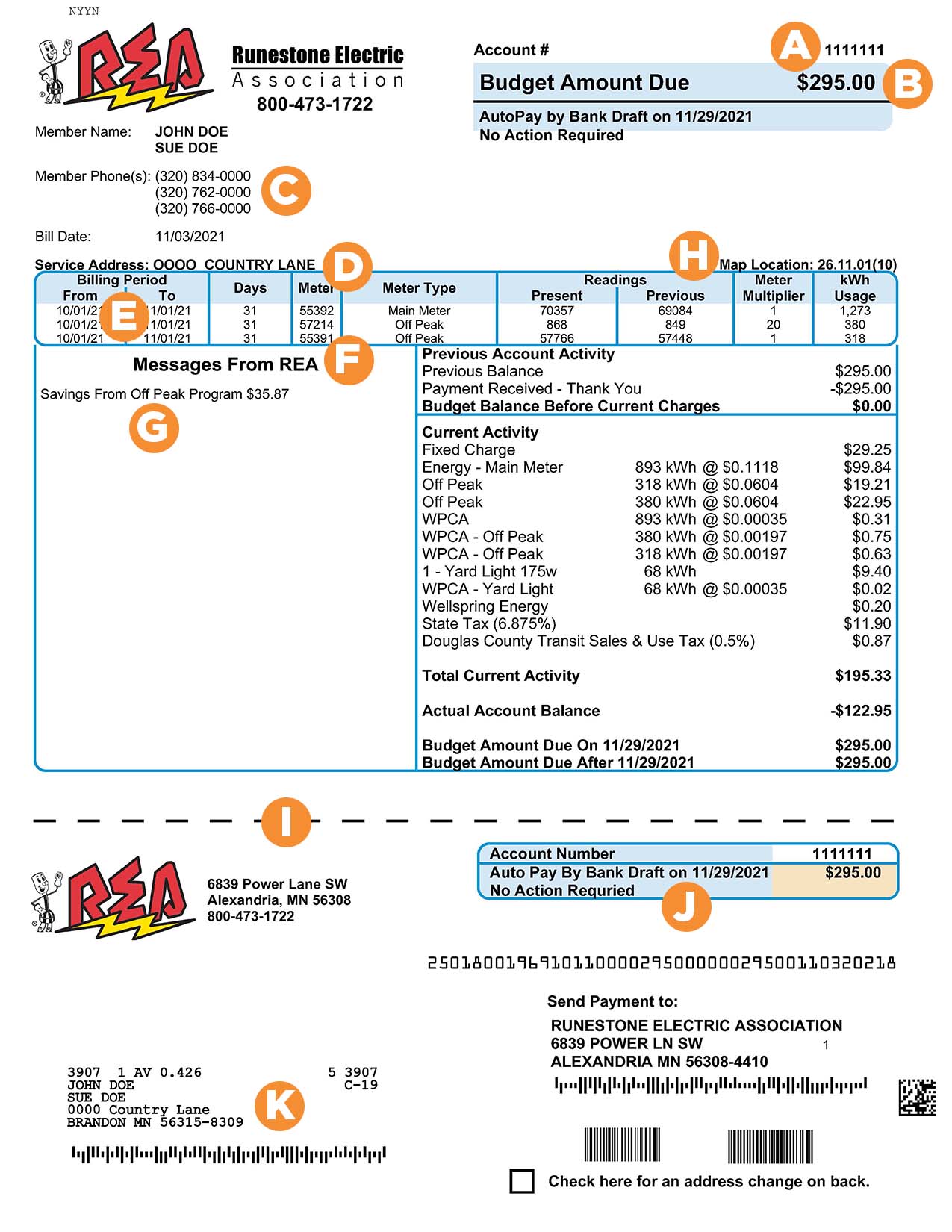 Example Bill Page One